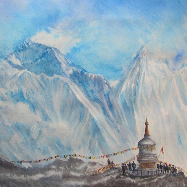 Mount Everest from the Nepalese Side near Tengboche by Neil Pittaway RWS